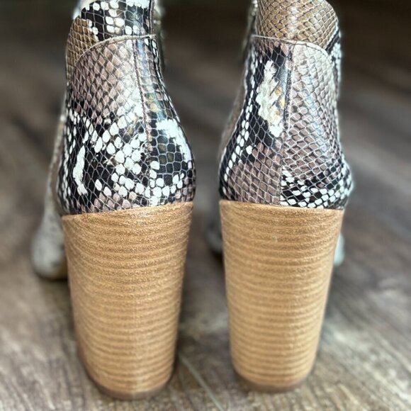 NEW Vince Camuto Fedrilla Open Toe Leather Kondia Bootie Bronze Snake Print 9.5 - Picture 12 of 15